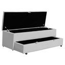 Ver imagem 4 de Calçadeira Baú Sapateira 90cm Ayla Suede Tampo Reto