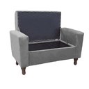 Ver imagem 2 de Recamier Baú Félix 140cm Suede Cinza Dominic Decor Felix
