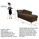 Ver imagem 4 de Recamier Vanessa 1,40M Lado Direito Suede Marrom - Amarena Móveis
