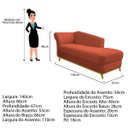 Ver imagem 4 de Recamier Vanessa 1,40M Lado Esquerdo Suede Terracota - Amarena Móveis