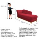 Ver imagem 4 de Recamier Vanessa 1,40M Lado Esquerdo Suede Vermelho - Amarena Móveis