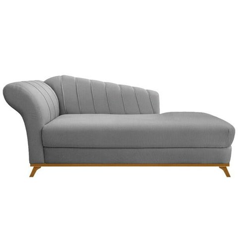 Recamier Vanessa 1,60M Lado Direito Suede Cinza - Amarena Móveis