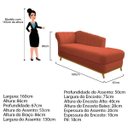 Ver imagem 4 de Recamier Vanessa 1,60M Lado Direito Suede Terracota - Amarena Móveis