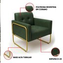 Ver imagem 3 de Poltrona Sala Decorativa Elisa Base Tubular Alta Dourada Sintético Pu D03 - D’Rossi