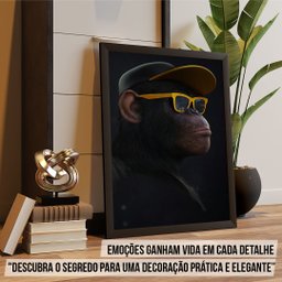 Kit 3 Quadros Decoração Quarto Moderno Gang Macacos Sábios - 4
