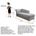 Ver imagem 4 de Recamier Vanessa 1,40M Lado Direito Suede Cinza - Amarena Móveis