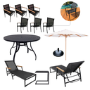 Ver imagem 1 de Kit Jogo de Mesa Aluminio Móveis Área Piscina Completo com Espreguiçadeira Alumínio