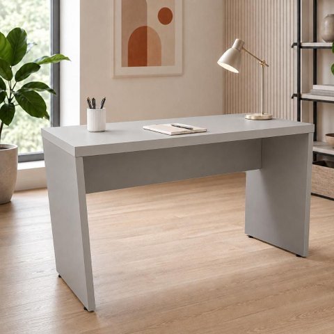 Escrivaninha Home Office sem Gavetas MDP 150cm Cinza Claro