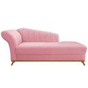 Ver imagem 1 de Recamier Vanessa 1,85M Lado Direito Suede Rosa Bebê - Amarena Móveis
