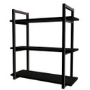 Ver imagem 3 de Kit de Prateleiras com Suporte em Aço Estilo Industrial Kit Prat Ind 3p:preto