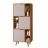 Estante para Livros Office Aliança Candian 3 Portas Cinamomo/off White - Jcm Móveis - 2