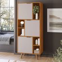 Ver imagem 1 de Estante para Livros Office Aliança Candian 3 Portas Cinamomo/off White - Jcm Móveis