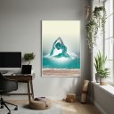 Ver imagem 1 de Quadro Decorativo Oceano com Yoga-70x50cm Mold Preta