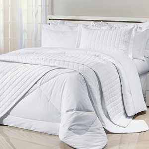 Cobre Leito Glass Super King 3Pçs 200 Fios 100% Algodão Branco