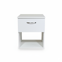 Ver imagem 2 de Mesa de Cabeceira 1 Gaveta com Compartimento Secreto, Gaveta Secreta - Branco