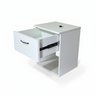 Mesa de Cabeceira 1 Gaveta com Compartimento Secreto, Gaveta Secreta - Branco - 3