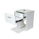 Ver imagem 4 de Mesa de Cabeceira 1 Gaveta com Compartimento Secreto, Gaveta Secreta - Branco