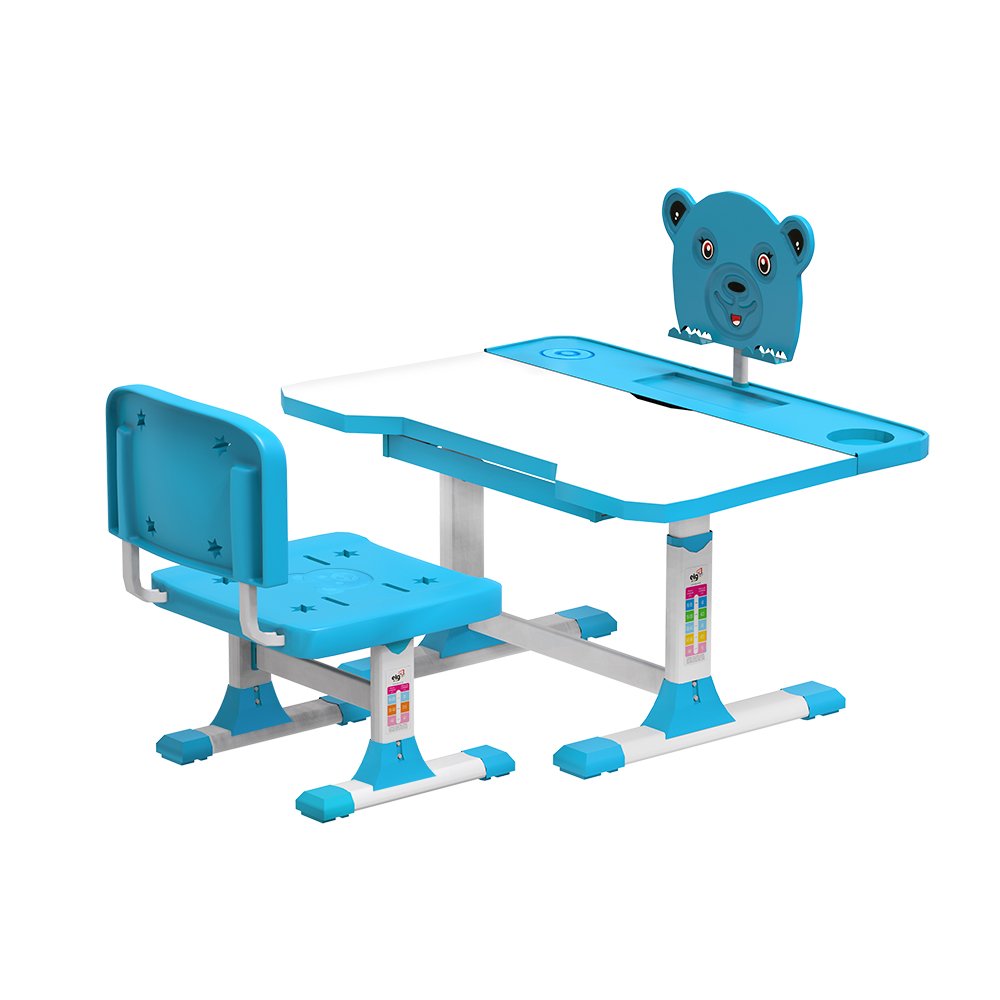 Mesa e Cadeira Infantil Estudo e Desenho Azul B190be - Elg