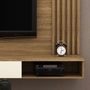 Ver imagem 4 de Painel de Tv Até 65 Polegadas Multimóveis C/ Nichos e Gaveta: Natural com Off White
