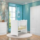 Ver imagem 6 de Jogo Quarto Infantil Doce Sonho Berço Cômoda 4 Gavetas e Guarda Roupa Qmovi