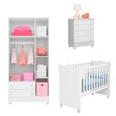 Ver imagem 7 de Jogo Quarto Infantil Doce Sonho Berço Cômoda 4 Gavetas e Guarda Roupa Qmovi