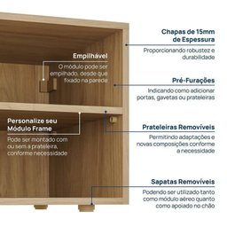 Módulo 45x40 2 Gavetas Frame CabeCasa MadeiraMadeira - 6