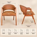 Ver imagem 3 de Kit 6 Poltronas Lithi Durango Antílope Estofadas Madeira Maciça com Botones