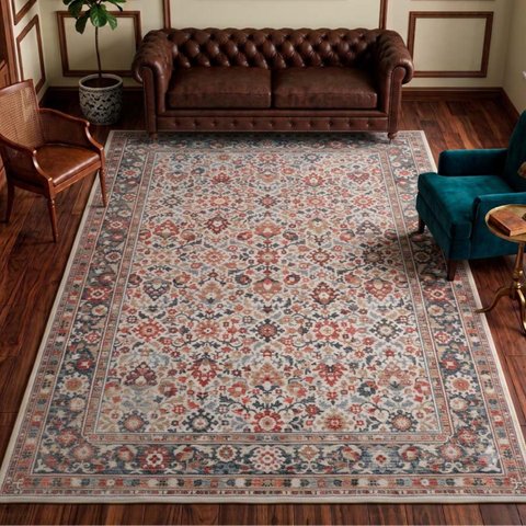 Tapete Sala Quarto Persa Belga Classico Antiderrapante Miro:06 Vermelho/1,00x1,40m