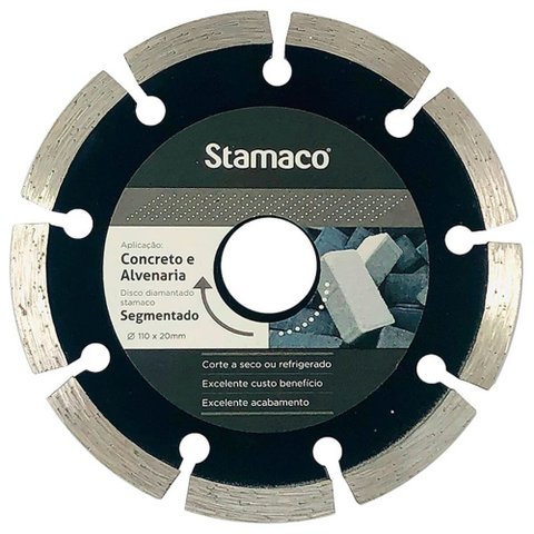 Disco Diamantado Segmentado para Esmerilhadeira 4.3/8"" - 2758 - Stamaco Disco Diamantado Segmentado