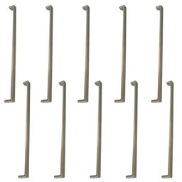 10 Puxadores Alça para Móveis Níquel Escovado 352mm Balcões Armários Gabinete Guarda-roupas - 1