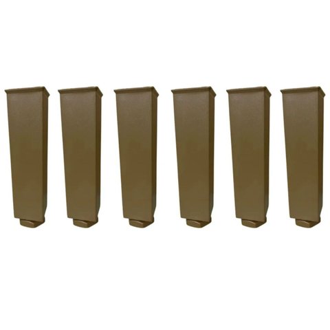 Kit 6 Pés Plástico para Balcão 16 a 19 Cm Marrom