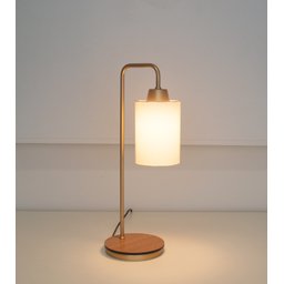 Kit2 Abajur Retro Dourado Canopla Louro Freijo C/ Cúpula Cru - 5