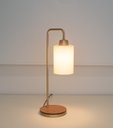 Ver imagem 5 de Kit2 Abajur Retro Dourado Canopla Louro Freijo C/ Cúpula Cru