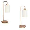 Ver imagem 1 de Kit2 Abajur Retro Dourado Canopla Louro Freijo C/ Cúpula Cru