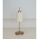 Ver imagem 3 de Kit2 Abajur Retro Dourado Canopla Louro Freijo C/ Cúpula Cru