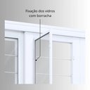 Ver mais imagens de Porta de Aço Correr Central Postigo Grade Quadrada 2 Folhas Móveis 2 Fixas Lucasa Facilita 213x200