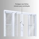 Ver imagem 6 de Porta de Aço Correr Central Postigo Grade Quadrada 2 Folhas Móveis 2 Fixas Lucasa Facilita 213x200