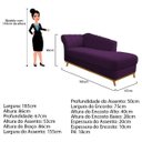 Ver imagem 4 de Recamier Vanessa 1,85M Lado Esquerdo Suede Roxo - Amarena Móveis