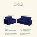 Ver imagem 4 de Conjunto Sofá 1,74 X 1,24m 3 e 2 Lugares Suede Roma Azul