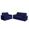 Conjunto Sofá 1,74 X 1,24m 3 e 2 Lugares Suede Roma Azul - 3