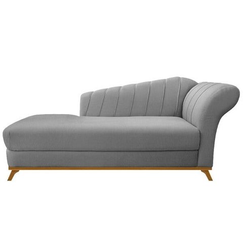 Recamier Vanessa 1,85M Lado Esquerdo Suede Cinza - Amarena Móveis
