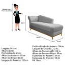 Ver imagem 4 de Recamier Vanessa 1,85M Lado Esquerdo Suede Cinza - Amarena Móveis