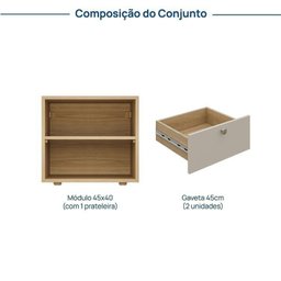 Módulo 45x40 2 Gavetas Frame CabeCasa MadeiraMadeira - 3