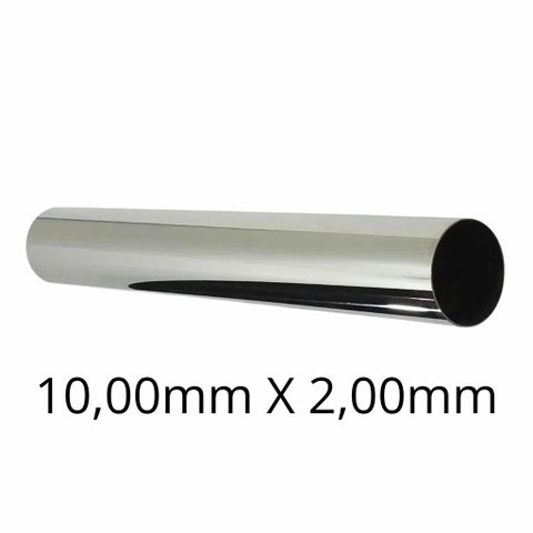 Tubo Inox - 10,00mm X 2,00mm - Polido - 304/l - C/c - 30 Cm