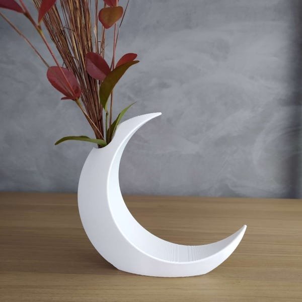 Vaso Minimalista Lua Crescente - Branco