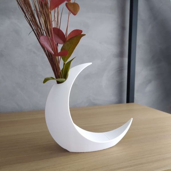 Vaso Minimalista Lua Crescente - Branco - 3