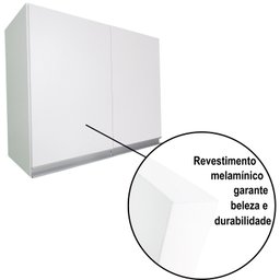 Armário Aéreo 80cm Lavanderia 2 Portas de Parede Montado Cor:branco - 3