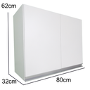 Ver imagem 2 de Armário Aéreo 80cm Lavanderia 2 Portas de Parede Montado Cor:branco