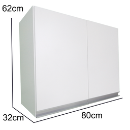 Armário Aéreo 80cm Lavanderia 2 Portas de Parede Montado Cor:branco - 2