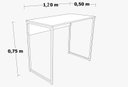 Ver imagem 3 de Mesa Multiuso Industrial 120x50cm Nogal e Preto